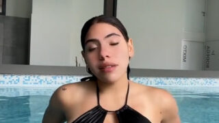 Dana Valentina nude show boobs lewd at the pool