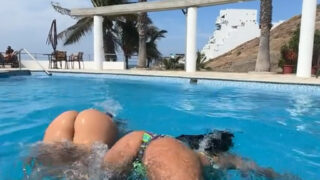 Caroline Escobar nude show tits and booty erotic in pool ! New Video from Onlyfans Leaked